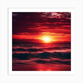 Sunset Over The Ocean 225 Art Print