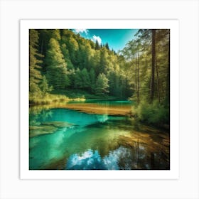 Lake In The Woods Art Print