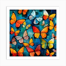 Colorful Butterflies 11 Art Print