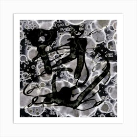 Alcohol Ink Abstraction Gray Spots 1 Art Print