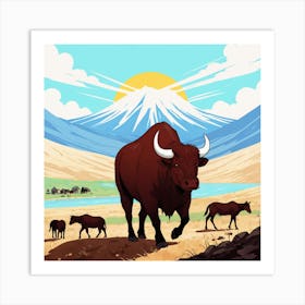 Bulls And Cows Art Print