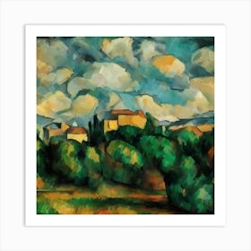 Landscape With Houses By Paul Cezanne Art Print