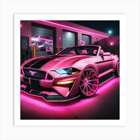 Pink Mustang 1 Art Print