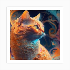 Abstract Cat  Art Print