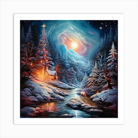 Christmas In The Woods Art Print