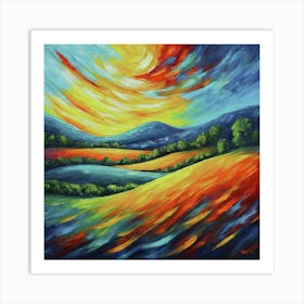 Sunset In The Hills Art Print