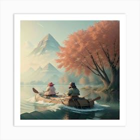 Raft On The Lake By Charles Dyson In Year 2024 Art Print