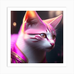 Pink Cat 6 Art Print