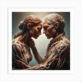 Two Lovers Embracing Each Other Art Print