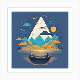 Boat In The Sky Art Print