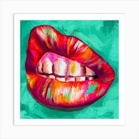 Lip Loves Colors Square Art Print