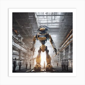Robot In Factory Art Print
