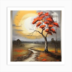 Sunset Tree Art Print