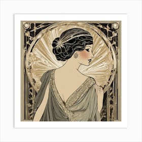 Deco Lady Art Print