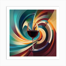 Wine Glass With Swirls Art Print