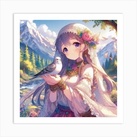 The beauty and the dove Art Print