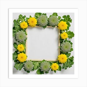 Frame Of Yellow Flowers Art Print