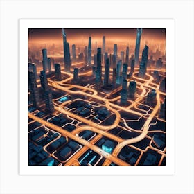 Futuristic City 1 Art Print