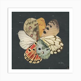 Butterfly Wing Flower Collage Art Print