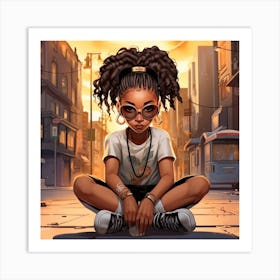 Black Girl In Sunglasses 3 Art Print