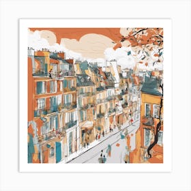 Paris Street Abstract Art Print