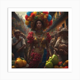 Woman In A Colorful Costume 2 Art Print