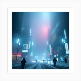 Cityscape At Night Art Print