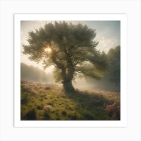 Tree In The Mist 1 Art Print