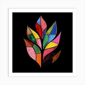 Stained Glass Leaf Art Print