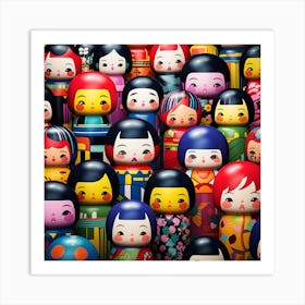 Many Asian Dolls Art Print