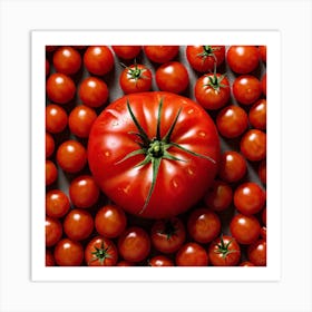 Tomato On A Black Background 3 Art Print