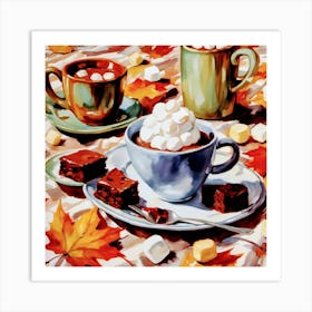 Hot Chocolate And Brownies Art Print