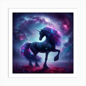 Unicorn In The Night Sky Art Print