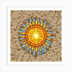 Mosaic Sun A Sun Created From A Mosaic Of Small Tiles 25 Art Print