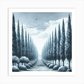 Cypress Lane Art Print