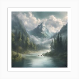 River In The Mountains Art Print