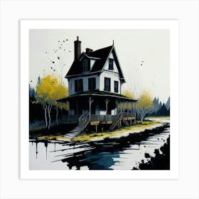 Colored House Ink Painting (115) Art Print