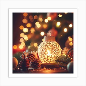 Christmas Lantern Art Print