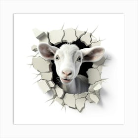 Goat Through A Hole 1 Art Print