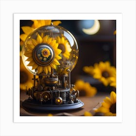 Steampunk Sunflower 1 Art Print