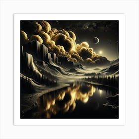 Night Sky With Clouds Art Print