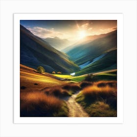 Sunset In The Mountains 29 Art Print