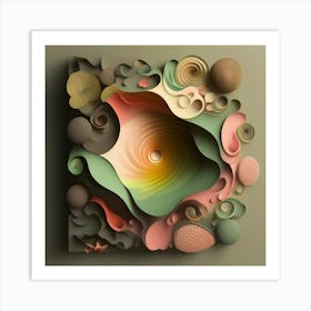 3d Paper Art 1 Art Print