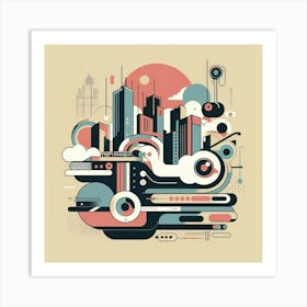 Abstract Cityscape Art Print