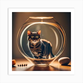 Cat In A Fish Bowl 35 Art Print