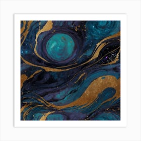 Default Ypainterly Masterpiece Cosmic Elegance Vibrant Blueber 0 Art Print