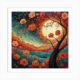 Tree Of Flowers Art Print