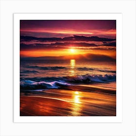 Sunset On The Beach 533 Art Print