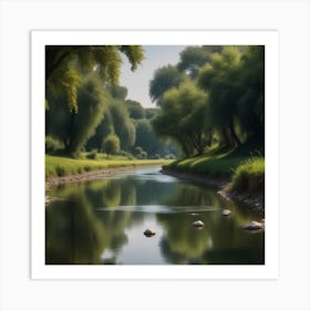 Peaceful Countryside River (97) Art Print