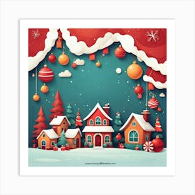 Christmas Village 3 Art Print